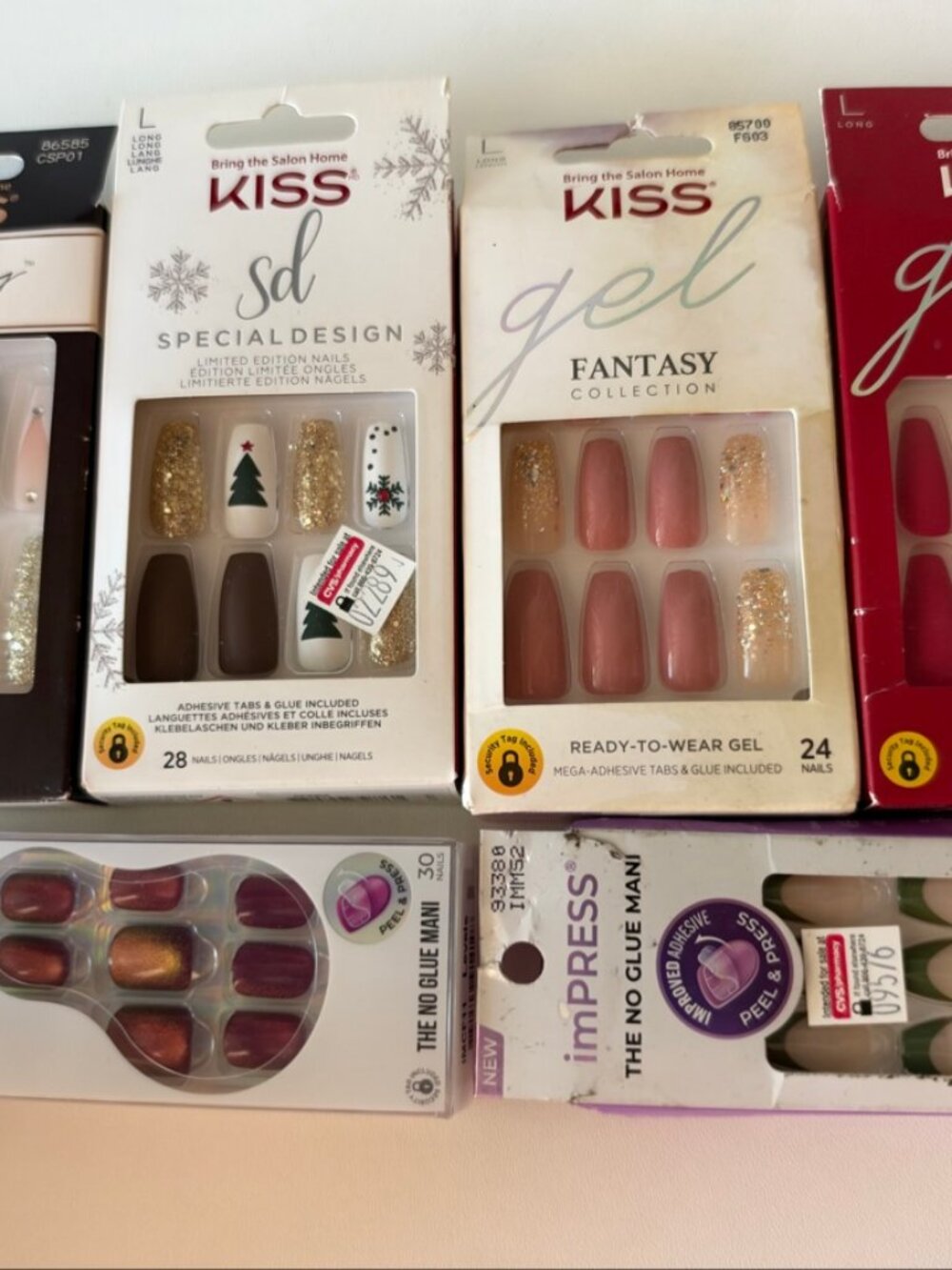 KISS & imPRESS Press On Nails Lot of 6 Packs Gel Christmas Fantasy Classy New